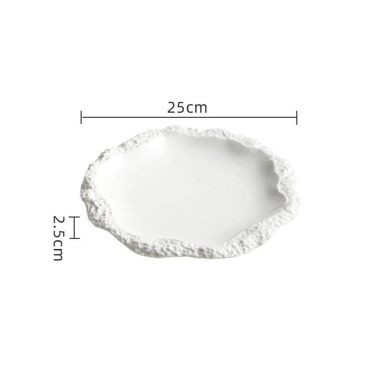 SILA-Rock-pattern Ceramic Flat Plate - Andrea's Home