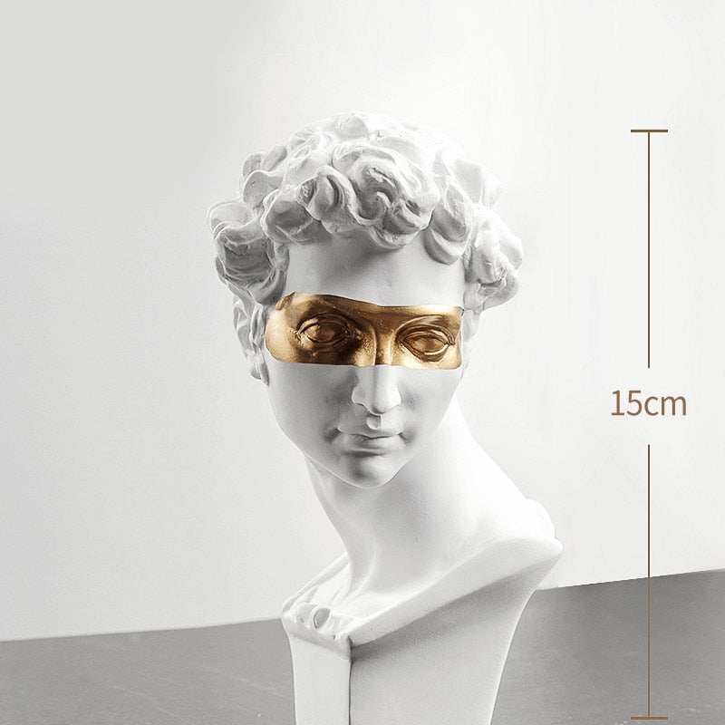 MICHELANGELO-Resin David Head Statue - Andrea's Home