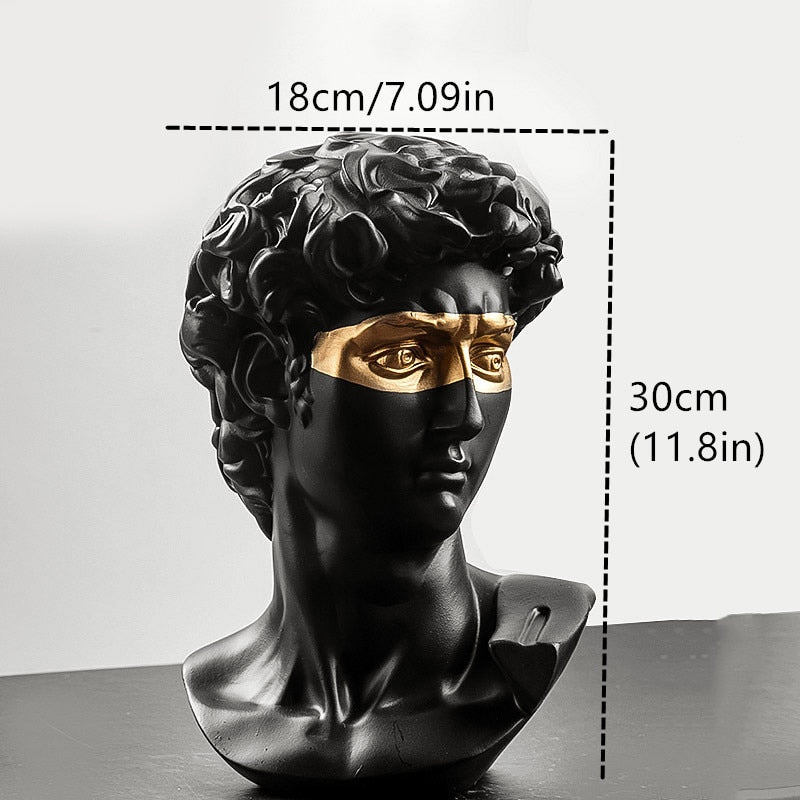 MICHELANGELO-Resin David Head Statue - Andrea's Home