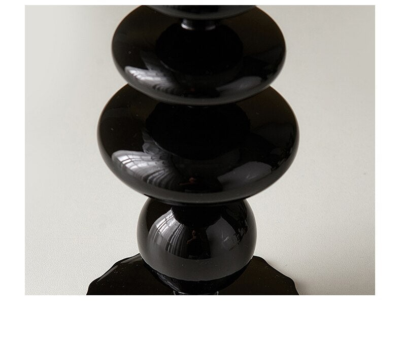 RICA- Black Retro Glass Candle Holders - Andrea's Home