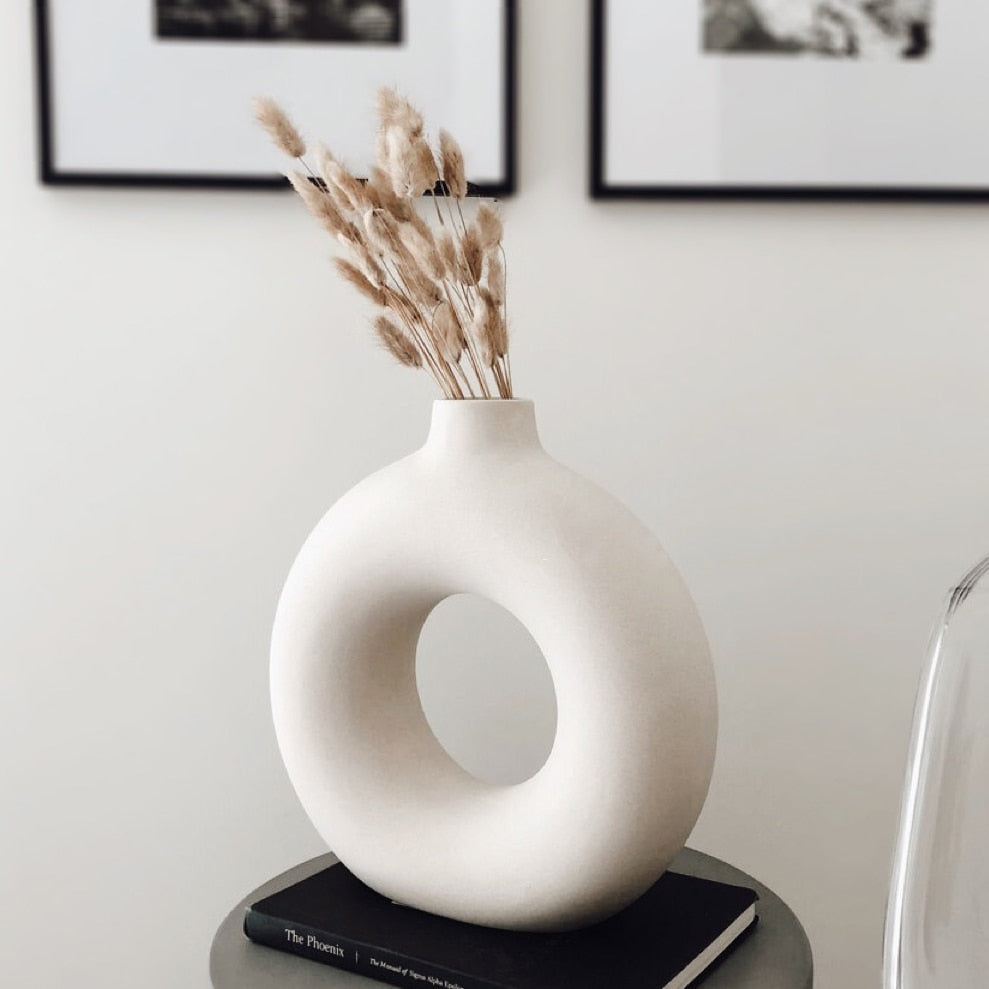 CELINE-Hollow Ceramic Donuts Flower Pot - Andrea's Home