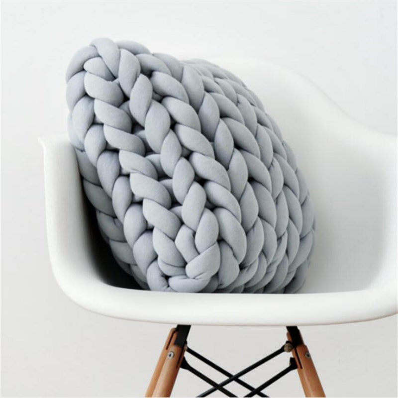 Square Chunky Wool Pillow Handmade Knitting Cushions INS Nordic Braided Cushion For Kids Room Decoration Sofa Bed Throw Pillows - Andrea's Home