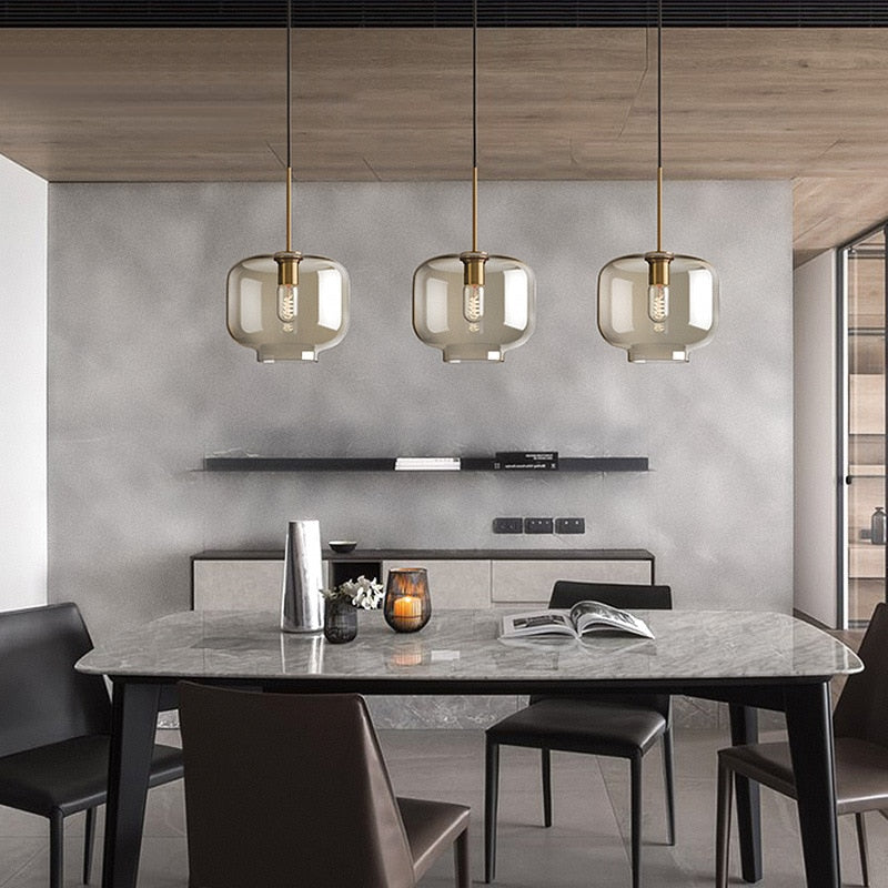 LUMINO-Nordic Modern Hanging Loft Glass Pendant Light - Andrea's Home