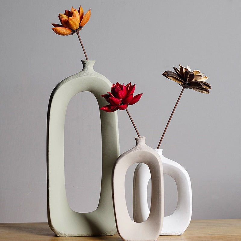 LA MANCHA-Brushed Ceramic Vase - Andrea's Home