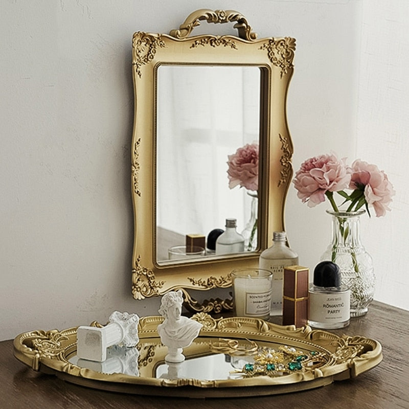 LUXE-Tray Golden Mirror - Andrea's Home