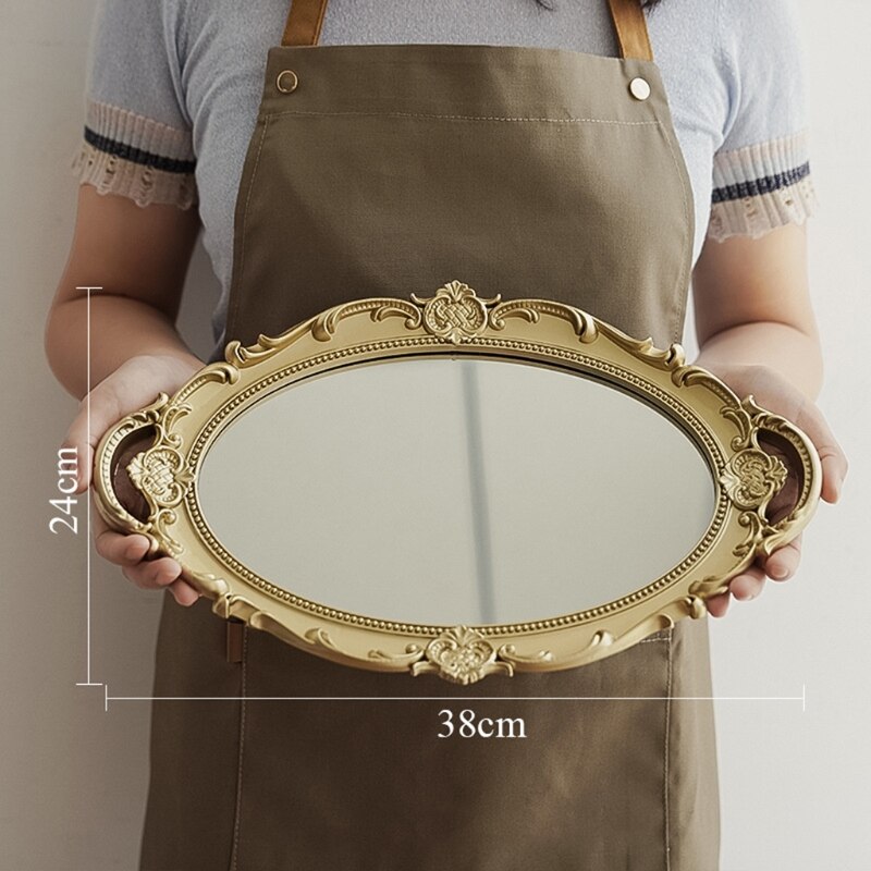 LUXE-Tray Golden Mirror - Andrea's Home