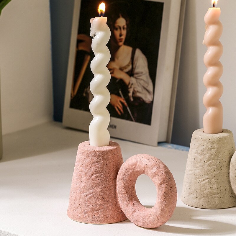 FLAMMA-Nordic Ceramic Candle Holder - Andrea's Home