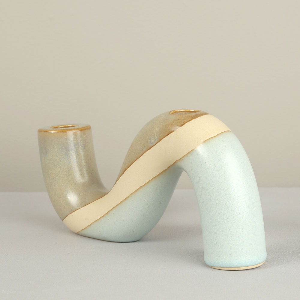 FLAME-Modern Ceramic Candlestick Holder - Andrea's Home