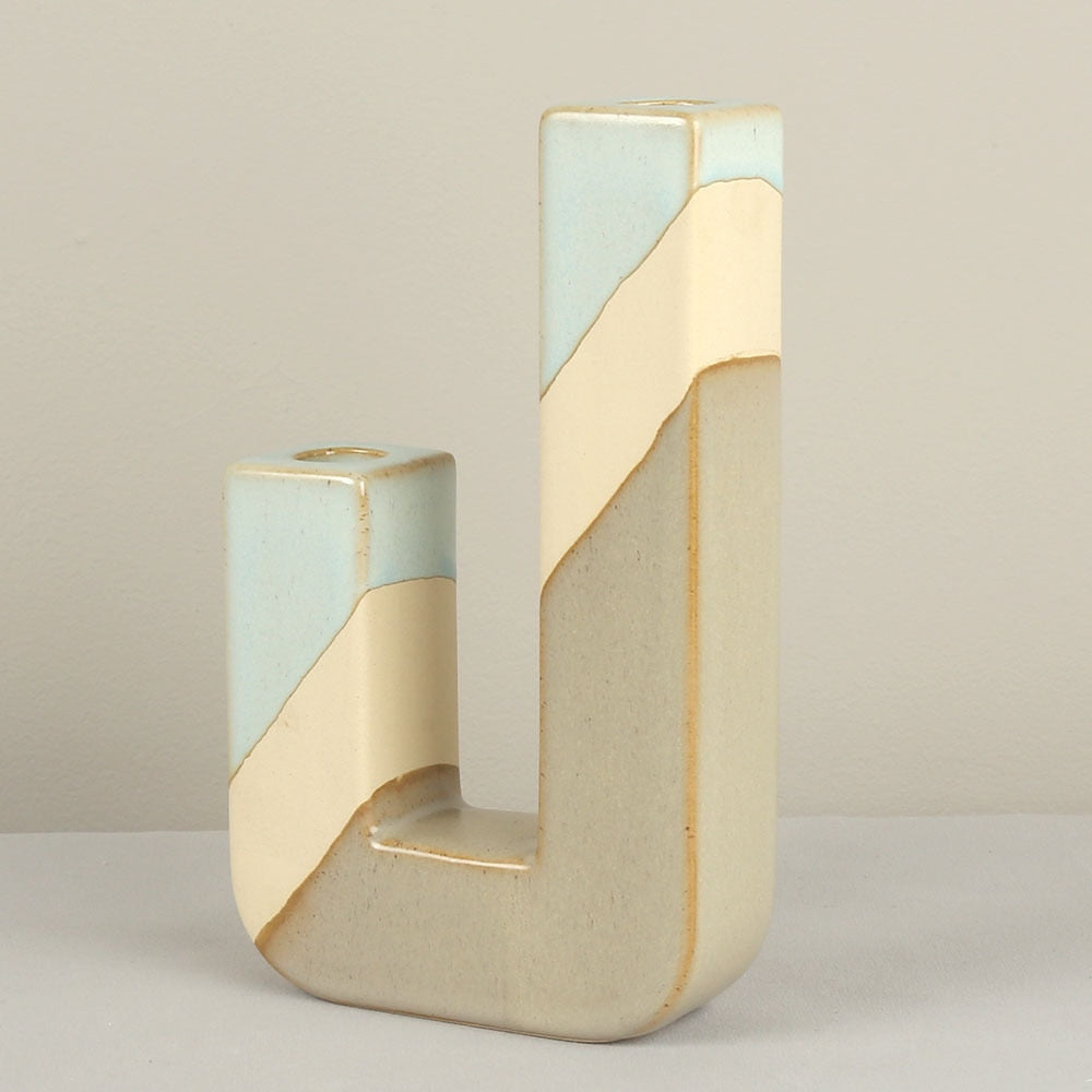 FLAME-Modern Ceramic Candlestick Holder - Andrea's Home