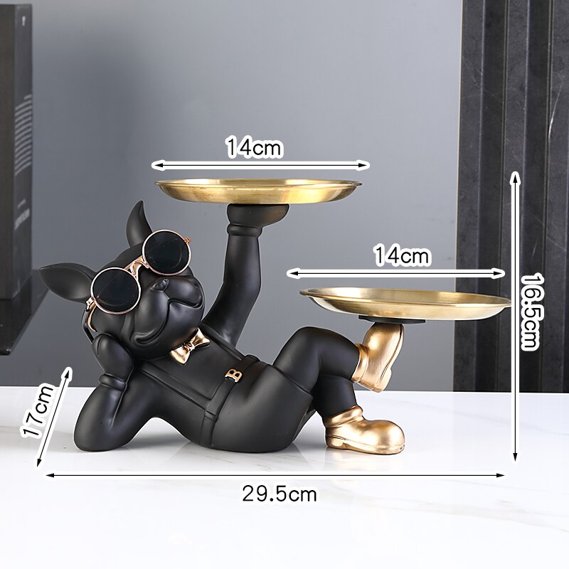 CONCIERGE-Standing French Bulldog Butler with Tray - Andrea's Home