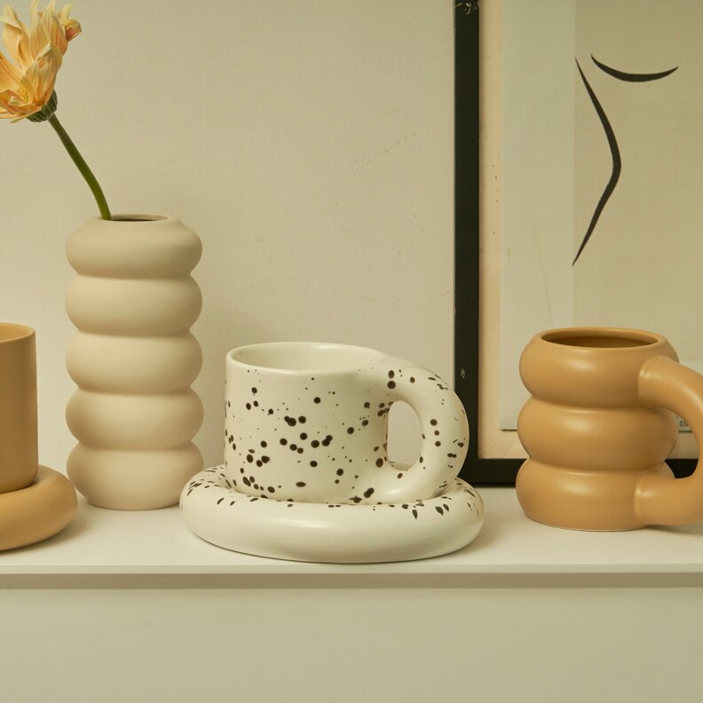 MUGGY-Ceramic Coffee Cup and Saucer Sets - Andrea's Home