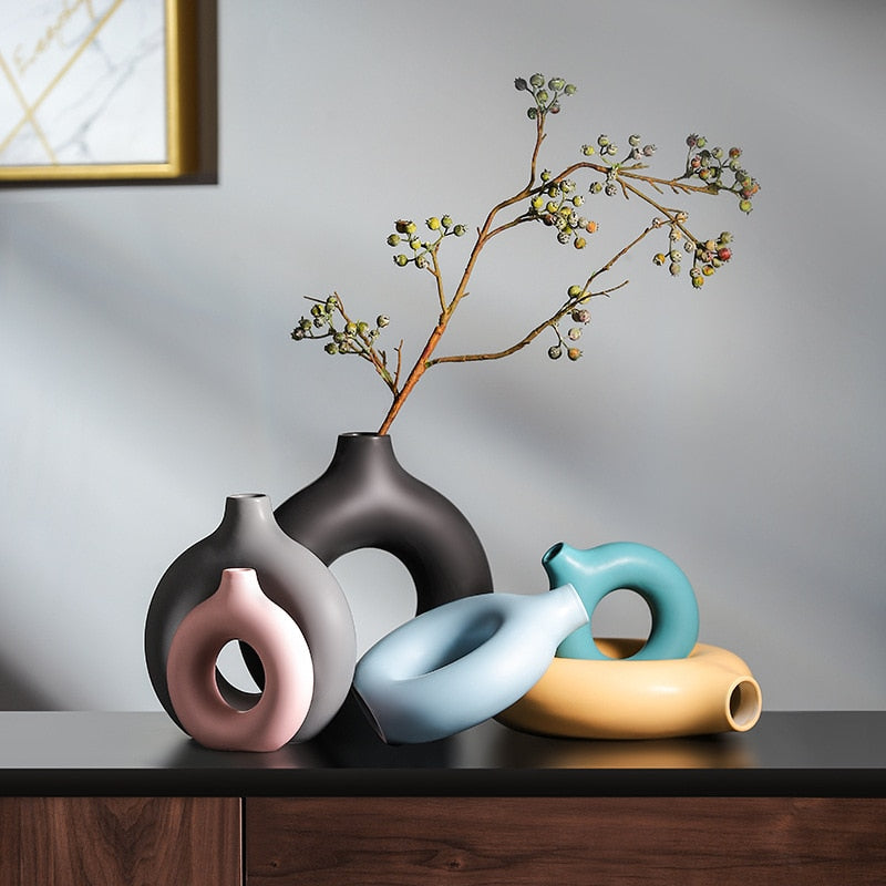 SERENITY-Minimalist Decorative Round Ceramic Vase - Andrea's Home