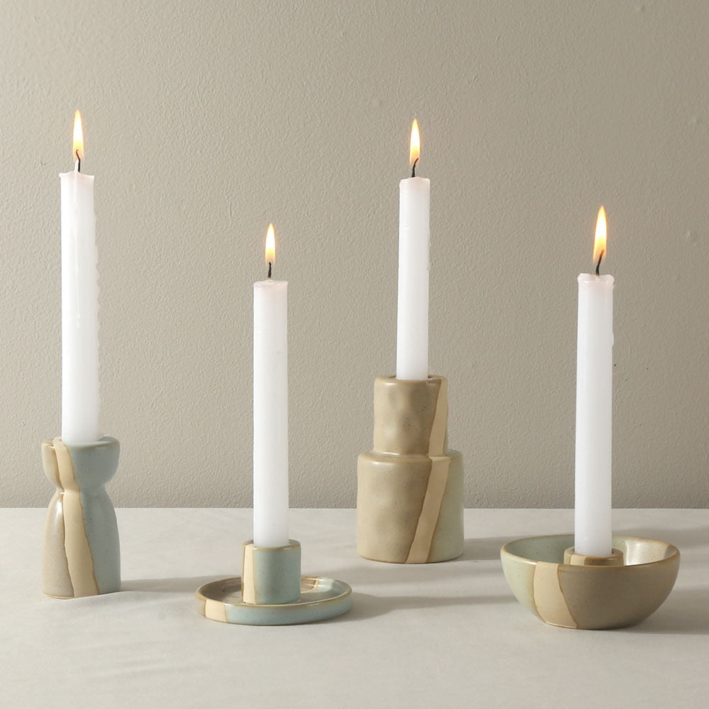 FLAME-Modern Ceramic Candlestick Holder - Andrea's Home