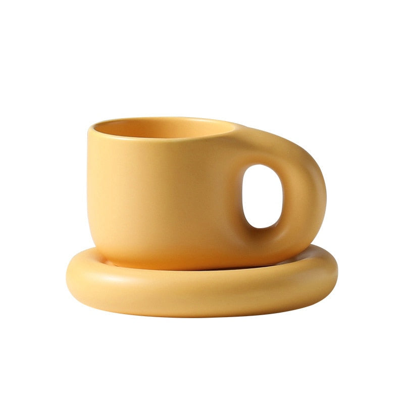 MUGGY-Ceramic Coffee Cup and Saucer Sets - Andrea's Home