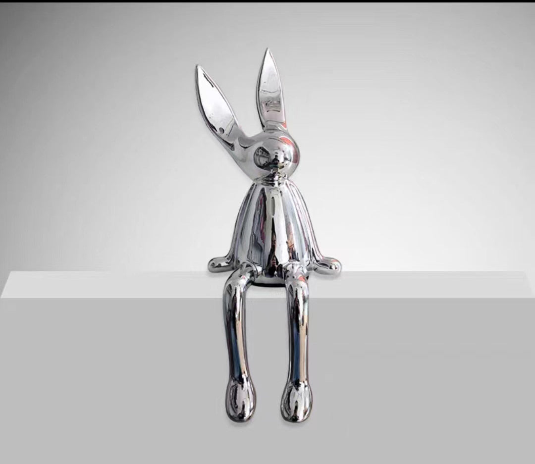 COOLBUNNY-Shiny Resin Rabbit Statue - Andrea's Home