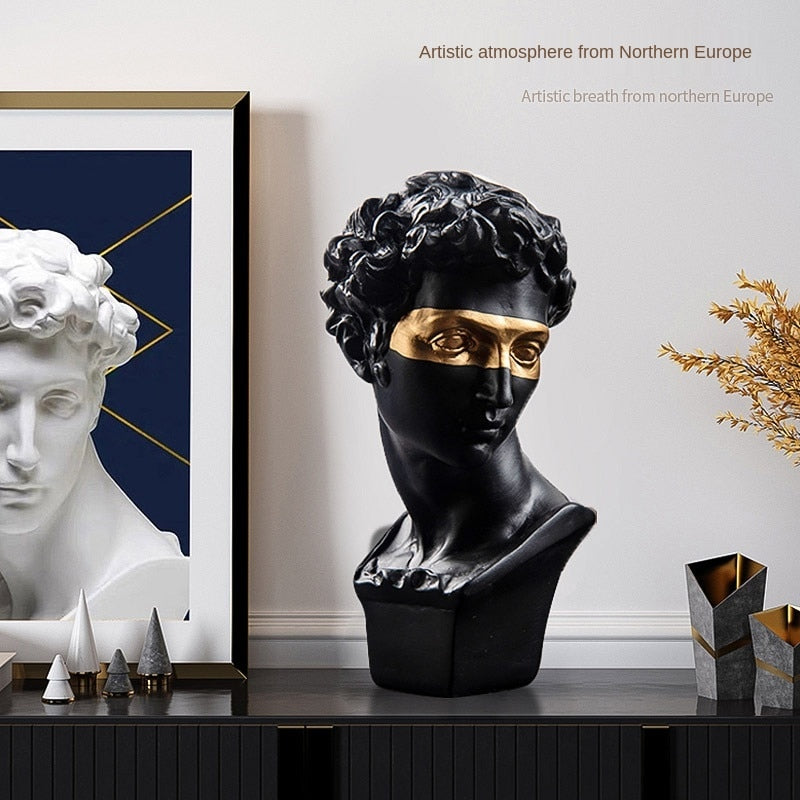 MICHELANGELO-Resin David Head Statue - Andrea's Home