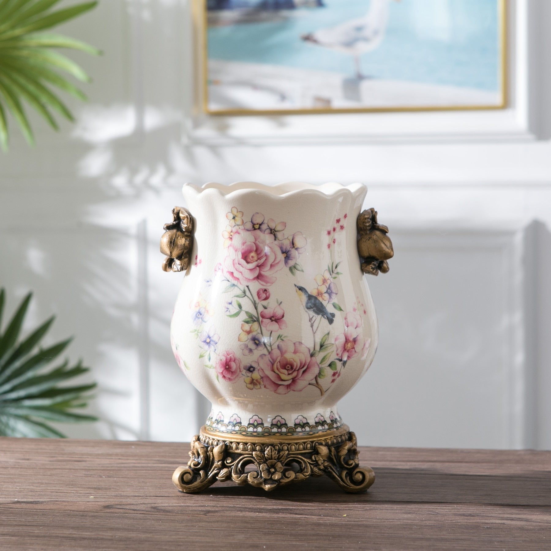 ORCHID-Antique Chinese Style Ceramic Vase - Andrea's Home