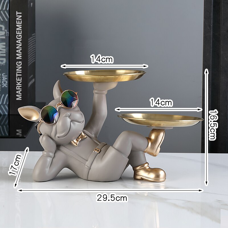 CONCIERGE-Standing French Bulldog Butler with Tray - Andrea's Home