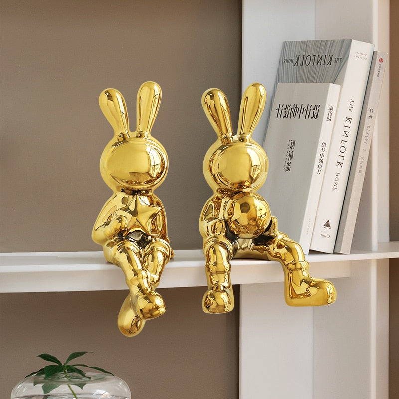 BUNNYLICIOUS-2 PCS Rabbit Figurines - Andrea's Home