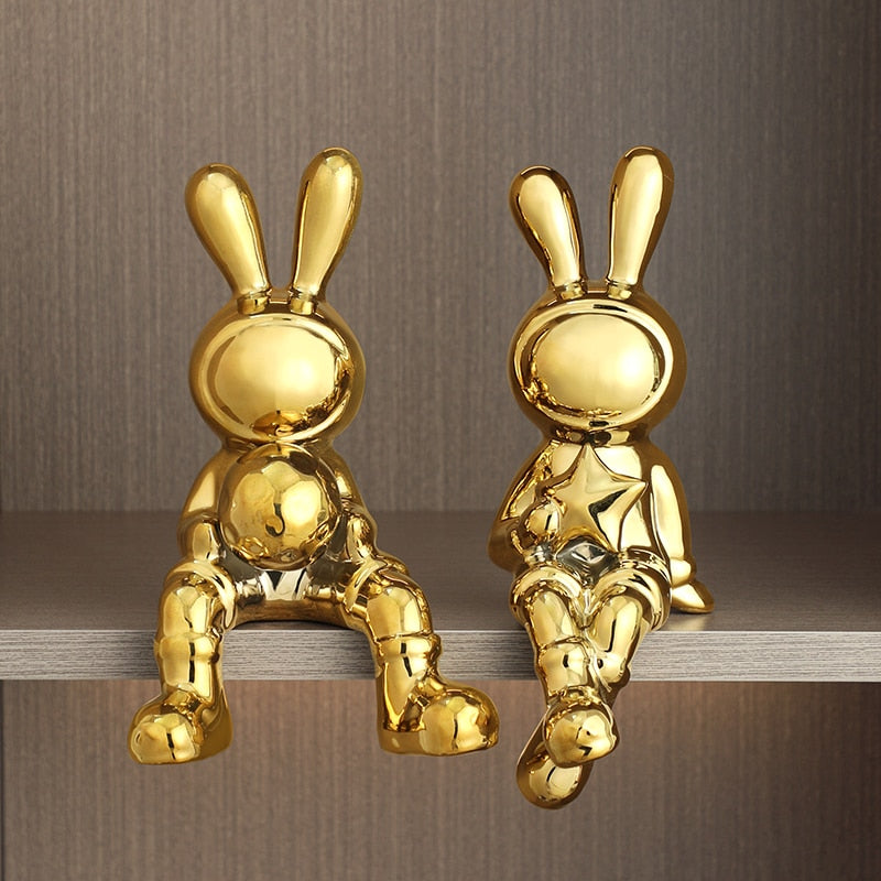 BUNNYLICIOUS-2 PCS Rabbit Figurines - Andrea's Home