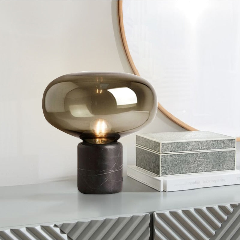 VANESSA-Nordic Glass Marble Table Lamp - Andrea's Home