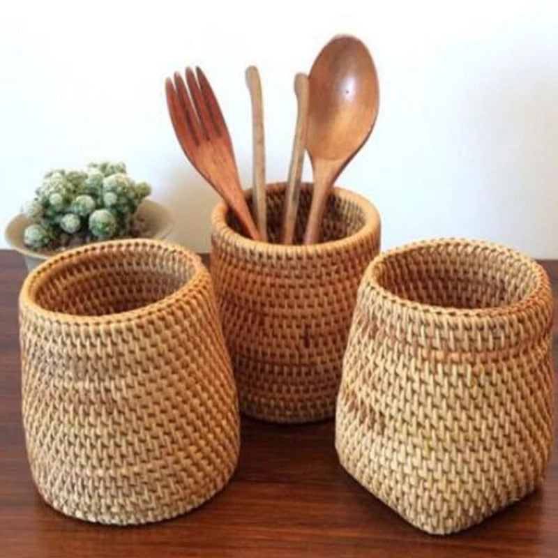 TRIBAL-Manual Rattan Storage Baskets - Andrea's Home