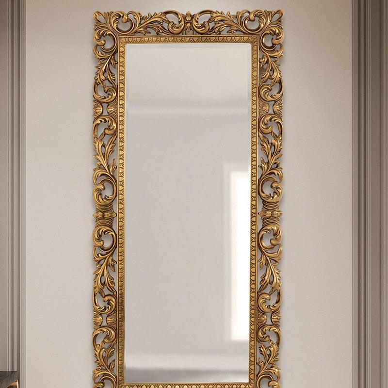 LILA-Large Standing Antique Gold Mirror - Andrea's Home