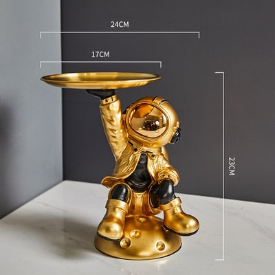 SPACEMAN-Creative Astronaut with Metal Tray Resin - Andrea's Home