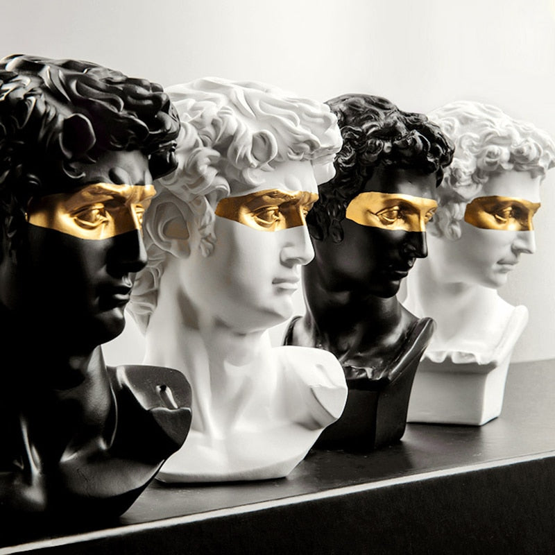 MICHELANGELO-Resin David Head Statue - Andrea's Home