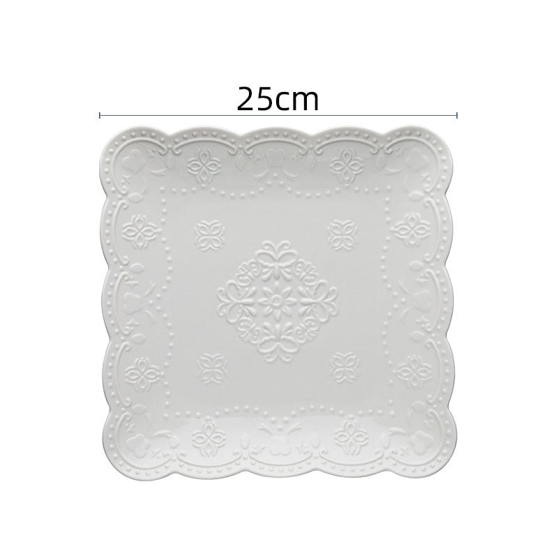 VERONICA-French-style Ceramic Dinner Set Plates - Andrea's Home