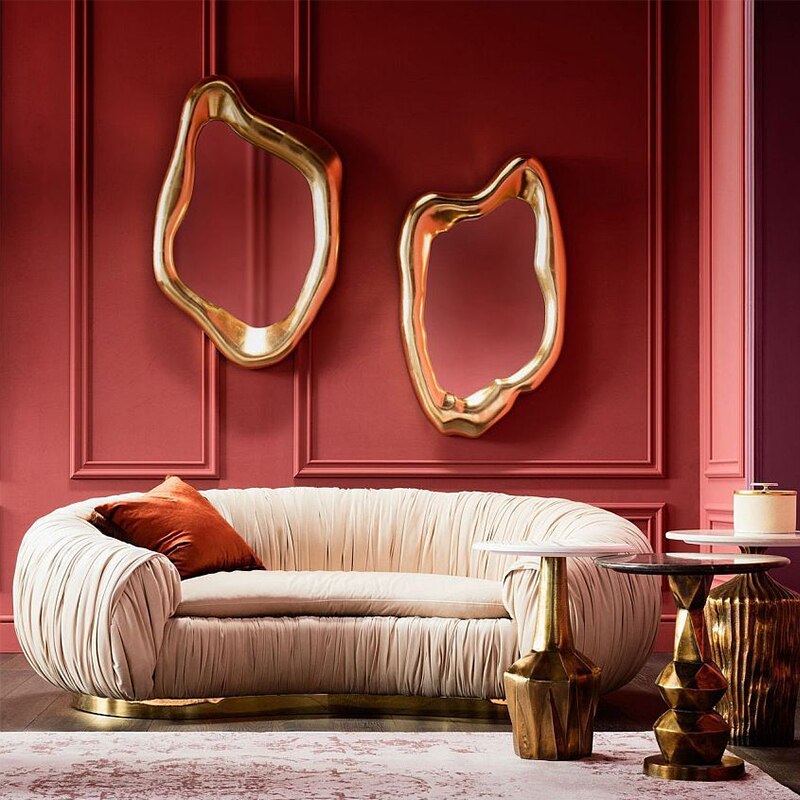 GOLDIE-Hanging Irregular Gold Decorative Mirror - Andrea's Home