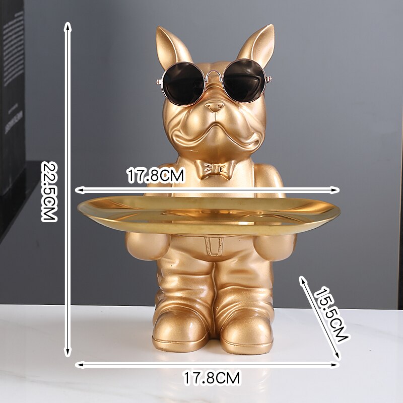 CONCIERGE-Standing French Bulldog Butler with Tray - Andrea's Home