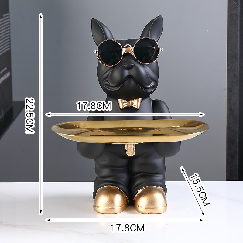 CONCIERGE-Standing French Bulldog Butler with Tray - Andrea's Home