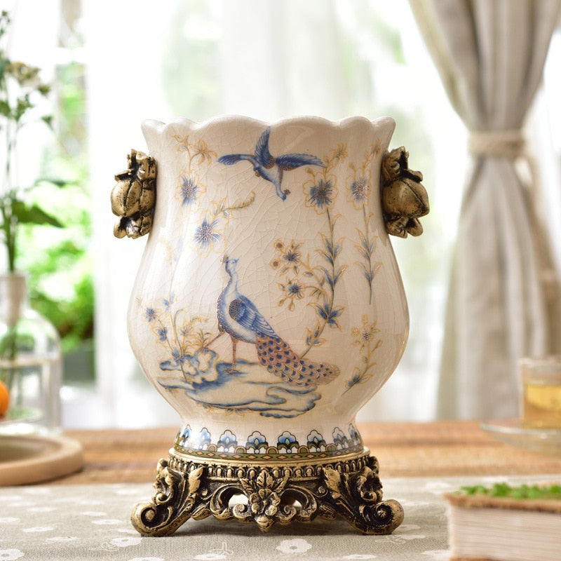 ORCHID-Antique Chinese Style Ceramic Vase - Andrea's Home