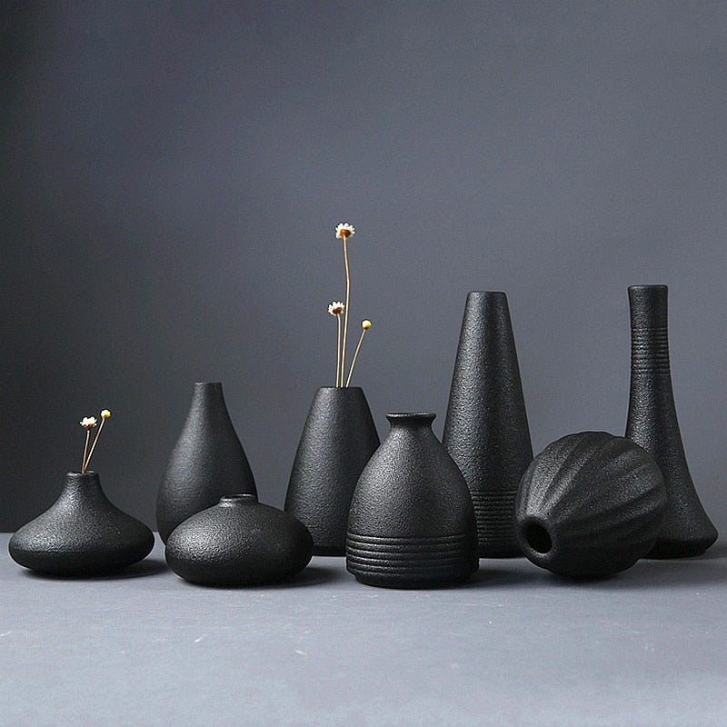 NOIR-Black Ceramic Vase - Andrea's Home