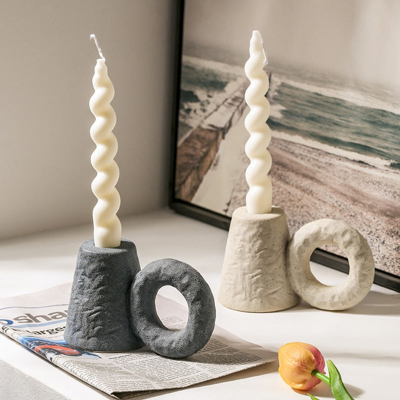 FLAMMA-Nordic Ceramic Candle Holder - Andrea's Home