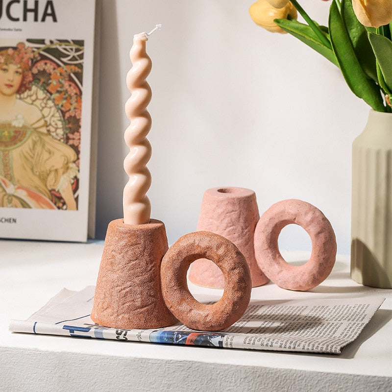 FLAMMA-Nordic Ceramic Candle Holder - Andrea's Home