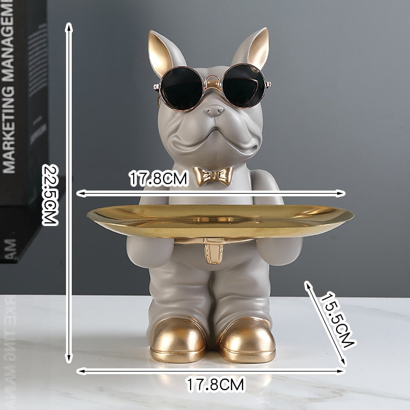 CONCIERGE-Standing French Bulldog Butler with Tray - Andrea's Home