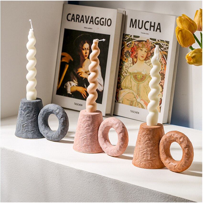 FLAMMA-Nordic Ceramic Candle Holder - Andrea's Home